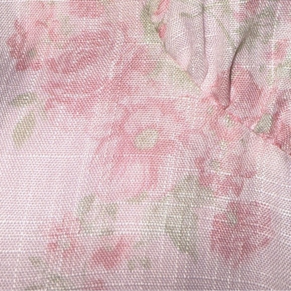 Francesca’s Romantic Pink Floral Tiered Midi Dress Tie Shoulder Bows Size M - Picture 8 of 13